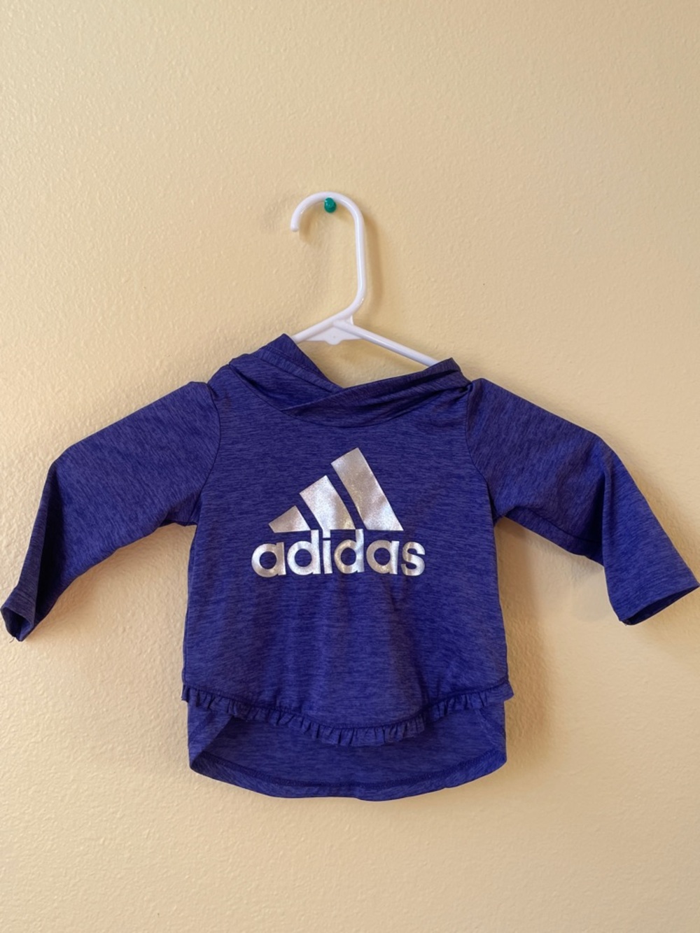 adidas Purple Baby Hoodie with Metallic Logo